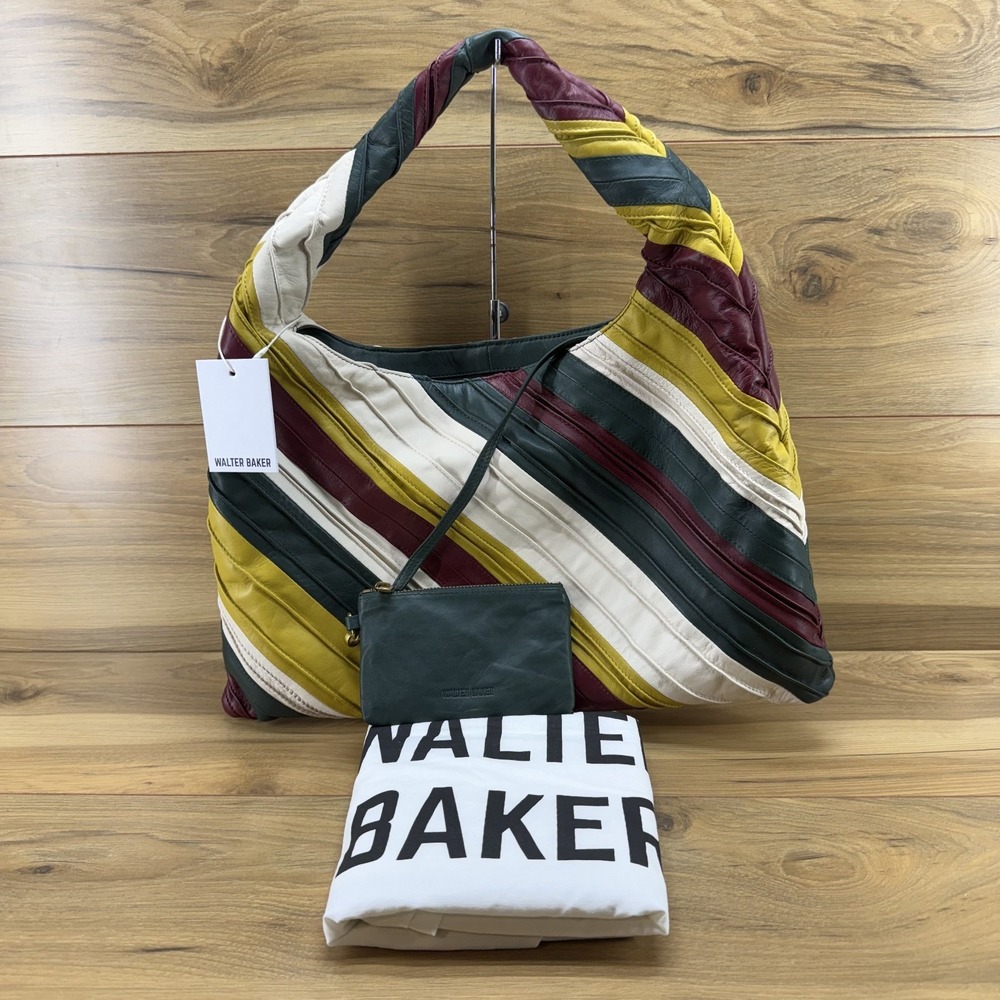 Walter Baker Dakota Shoulder Bag Hobo Multi Leather Green Boho Chic Modern